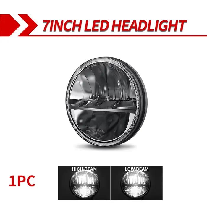 CO LIGHT – phare LED pour motos, 7 pouces, lampe haute et basse, pour Harley Davidsion Yamaha Jeep J