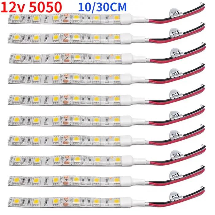 5 pièces DC12V 10 cm 6 LED s 30 cm 18 LED bande lumineuse SMD5050 non étanche bande LED flexible ban
