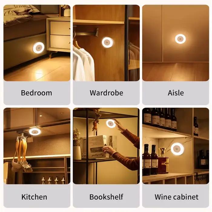 Tactile gradation LED veilleuse USB Rechargeable lampe de nuit chambre armoires de cuisine armoire l