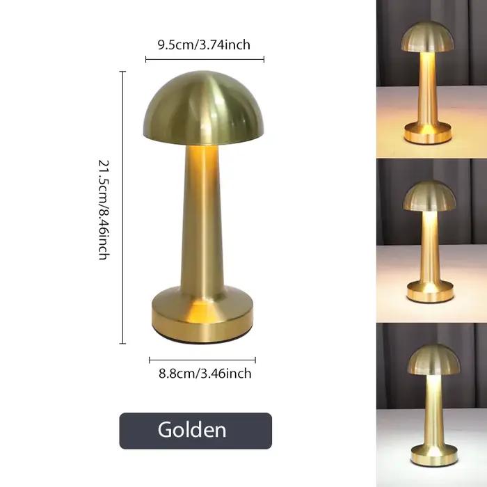 Lampe de table en forme de champignon rechargeable, lampe de nuit LED sans fil, à intensité réglable