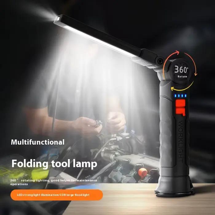 450LM COB LED Lampe de Poche USB-C 800mA Travail Lumière Magnétique 360 ° Garage Réparation Inspecti