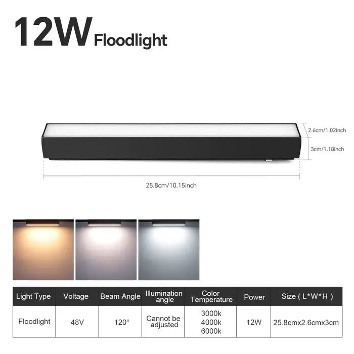 Spots LED magnétiques sur rail 8 mm ultra-minces CCT, système d'éclairage de plafond à montage en su