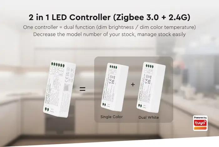 Contrôleur de bande Led RF DC12-24V 2.4G FUT035Z + 2in1/FUT037Z + 3in1 + Zigbee 3.0 pour lampe LED d