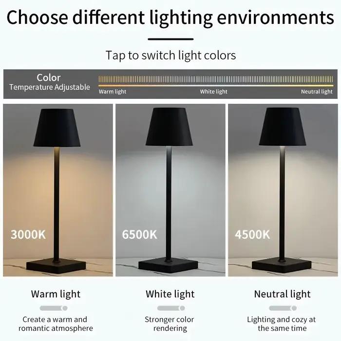 Lampe de Table LED rétro 3 couleurs tactile lampe de bureau à intensité variable maison Restaurant c