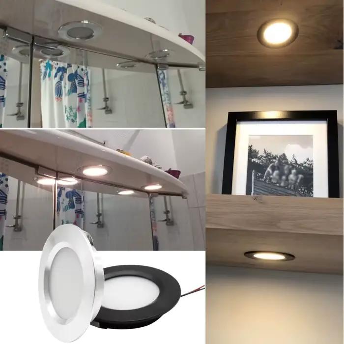 Mini Spot Lumineux LED Encastrable pour le Plafond, Éclairage d'Nik, Idéal pour une Cuisine ou un Ca