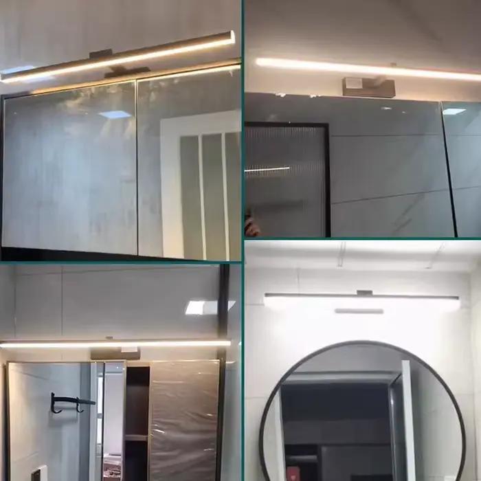 Led miroir lumières appliques salle de bain étanche blanc noir LED lampe plate moderne intérieur app