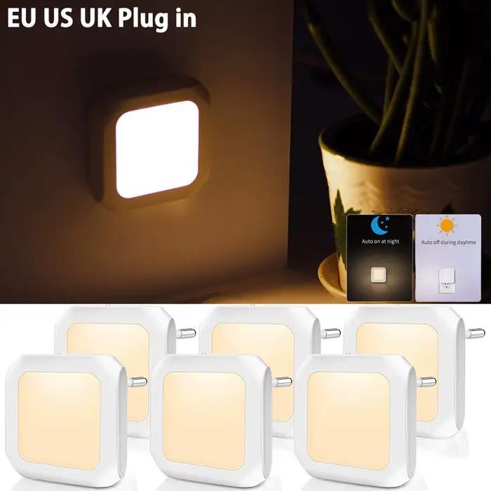 UE US UK Plug in veilleuse pour chambre d'enfants capteur automatique du crépuscule à l'aube LED lam