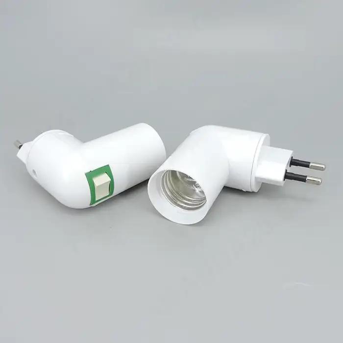 Adaptateur de prise EU, réglable à 360 degrés, socle d'ampoule E27, adaptateur de support de lampe, 