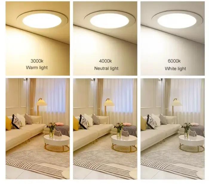 1 pièces AC 85-265V Ultra mince rond/carré panneau lumineux LED 6W 8W 15W 20W en aluminium plafond e
