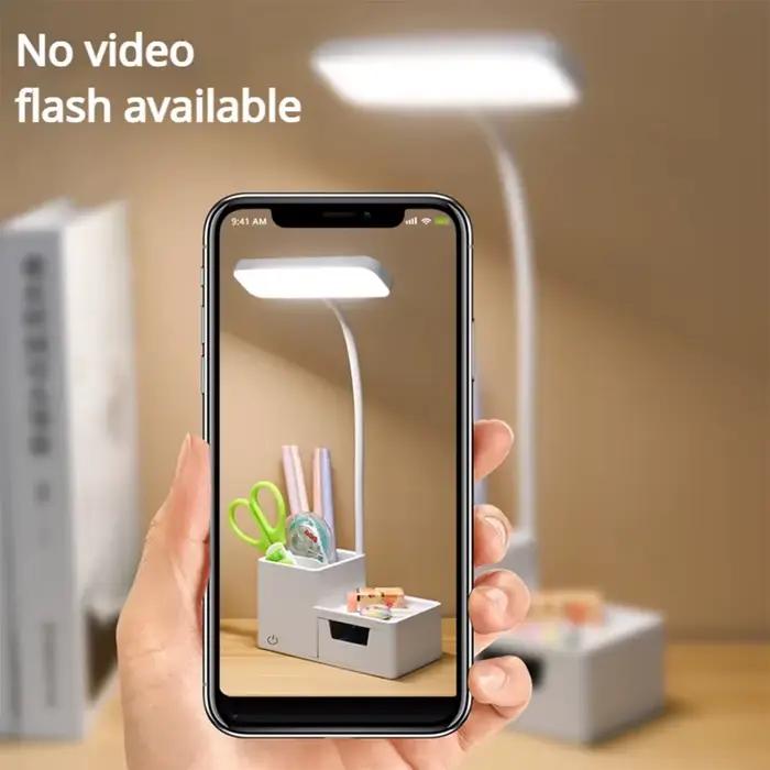 Lampe de Table Pliante Rechargeable à LED Tactile et à Intensité Réglable, Lumière de Lecture USB, P