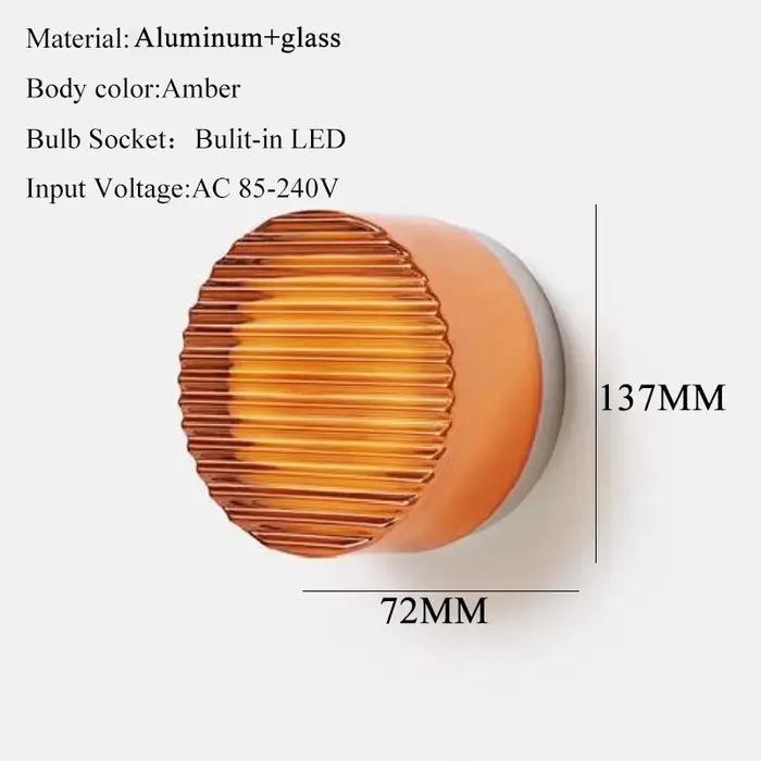 SuffHD-Applique murale LED en verre, 4 couleurs, étanche, chambre à coucher, salon, miroir d'hôtel, 