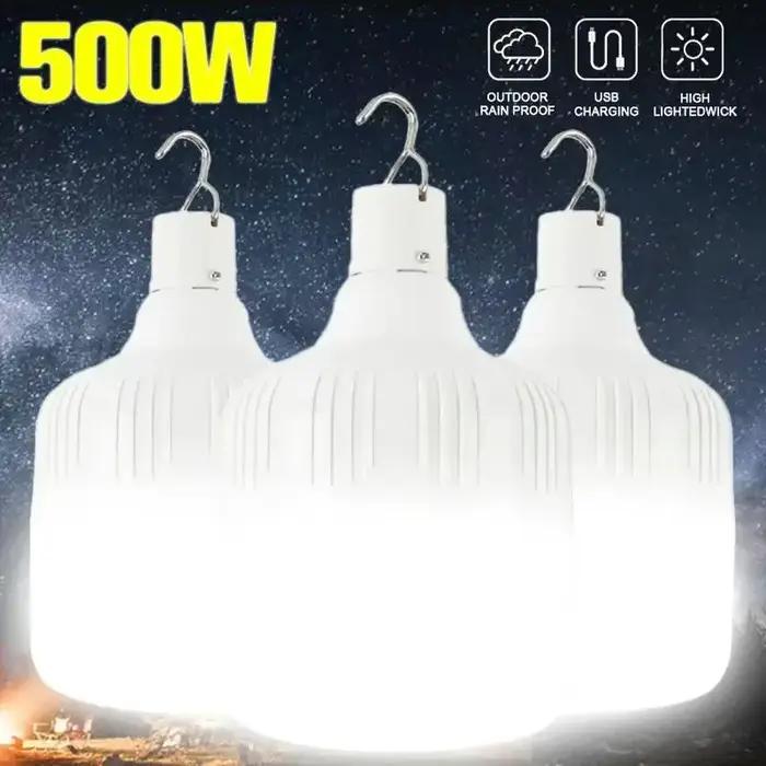 USB Rechargeable Camping lumières lumière LED lanterne Portable ampoule de secours lampe haute puiss