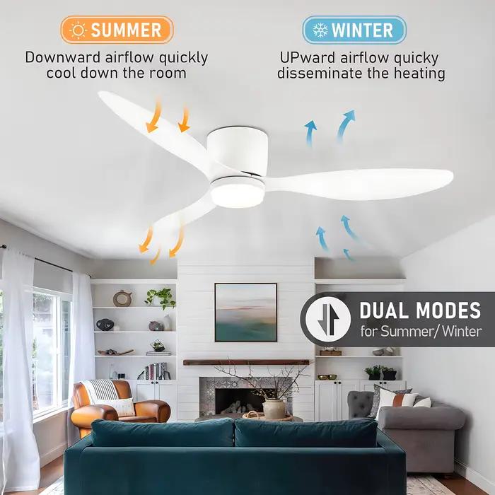 IRALAN ventilateur de plafond moderne avec lumière LED moteur à courant continu grand Volume d'air t