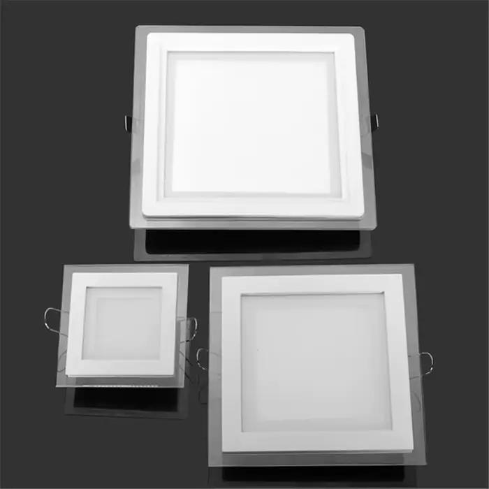 Livraison gratuite 18 W rond/carré verre LED Downlight encastré LED panneau lumineux Spot plafond ve