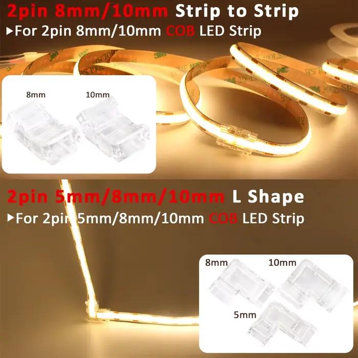 Connecteur de bande LED COB 2 broches 3 broches 4 broches 5mm 8mm 10mm connecteur de fil rapide sans