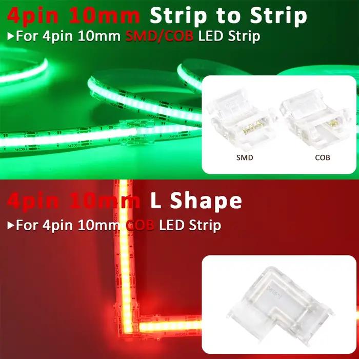 Connecteur de bande LED COB 2 broches 3 broches 4 broches 5mm 8mm 10mm connecteur de fil rapide sans