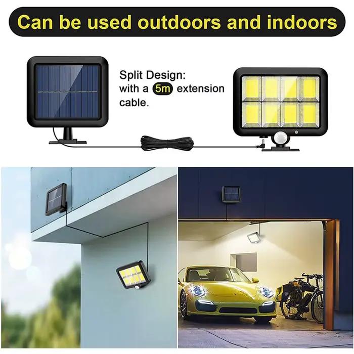 160LED lumière solaire applique murale fendue étanche mur extérieur d'urgence rue sécurité lampe sol