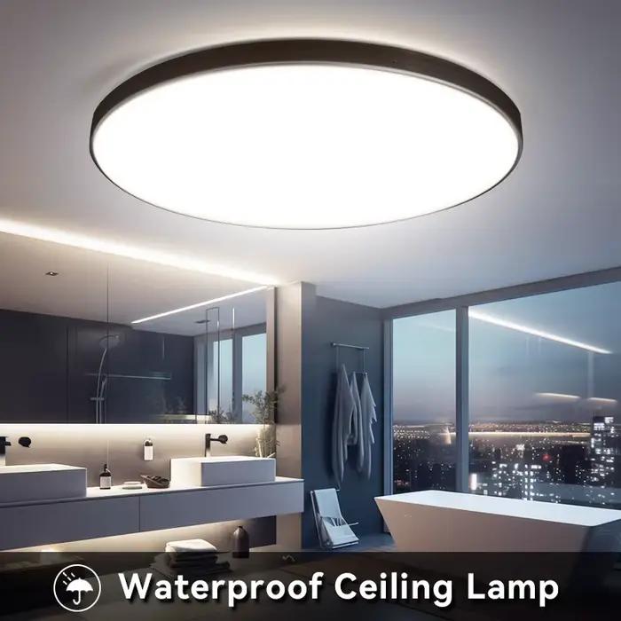 Plafonnier Bambou Led Rond Étanche De 18W, 30W,40W,Decken Lampe Led Luminaire De Plafond Pour Cuisin