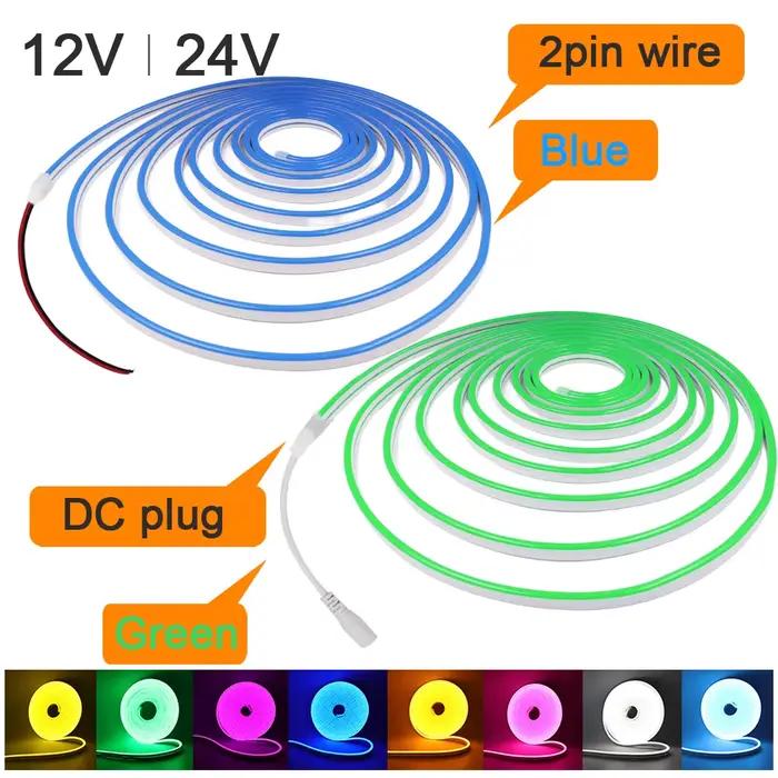 Bande lumineuse néon LED 12V 24V, étanche, 6x12mm, corde en Silicone, lampe Flexible, décoration ave