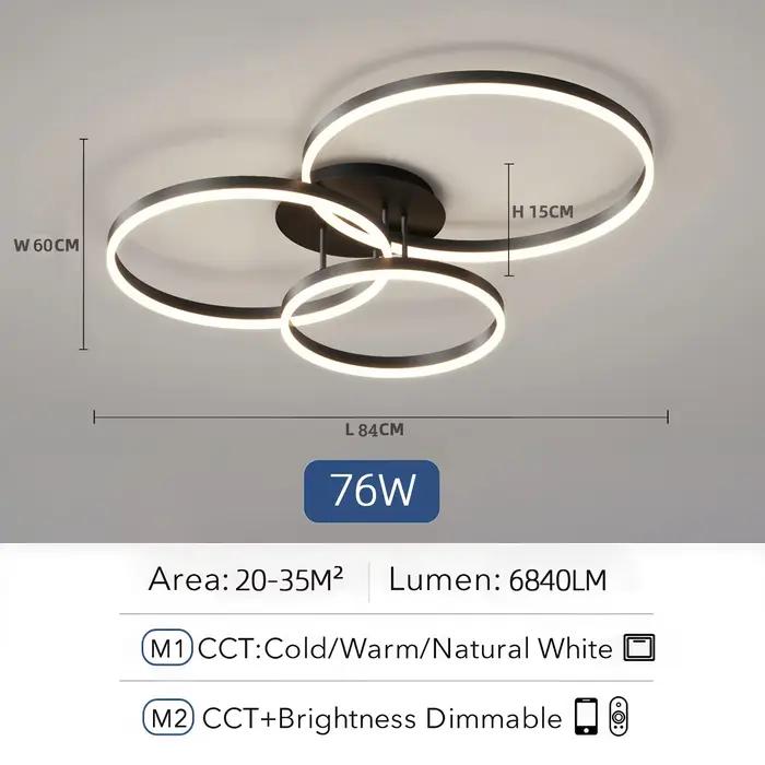 Jelena Simple Led plafonnier anneau rond cercle salon appartement plafond lustres maison intérieur d