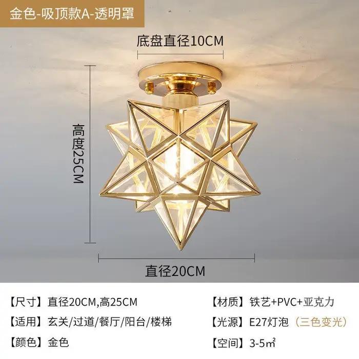 Lampes pour salon décor plafond étoile à cinq branches moderne balcon couloir porche mode réseau rou