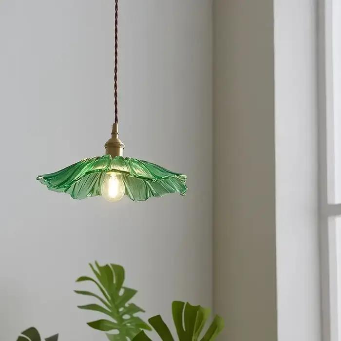 Lampe Suspendue Vintage en Verre à Fleurs, Luminaire Décoratif d'Nik, Idéal pour un Salon, une Chamb