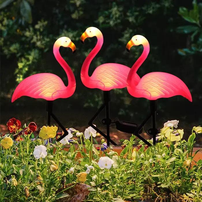 Lumière solaire LED en forme de flamant rose, lampe d'extérieur pour cour, jardin, piquet étanche, d