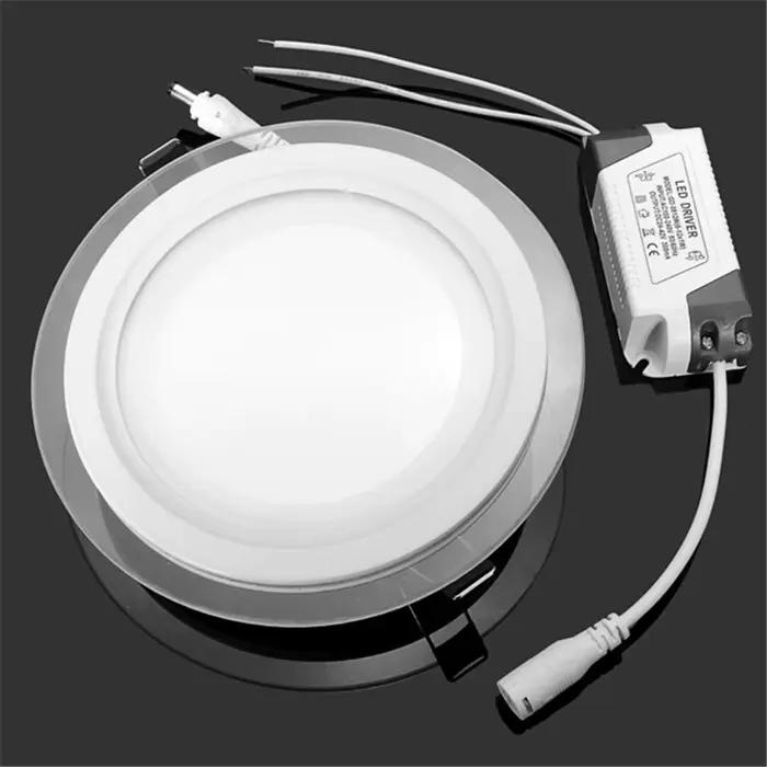 Livraison gratuite 18 W rond/carré verre LED Downlight encastré LED panneau lumineux Spot plafond ve