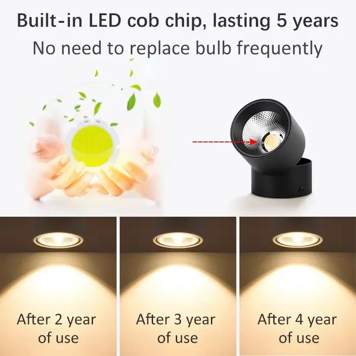 Downlight LED Dimmable Couleurs Pliable 360 °   Plafonnier Spot réglable 7W 10W 15W, projecteurs Led