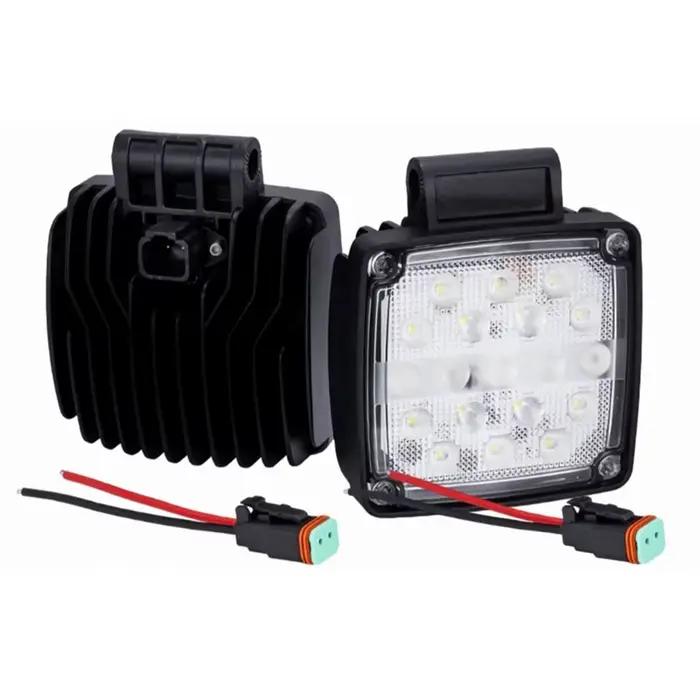 Lampe de travail pour excavatrice 19 LED - 2 pièces, 57W, 6500K, design à faisceau large, étanche IP