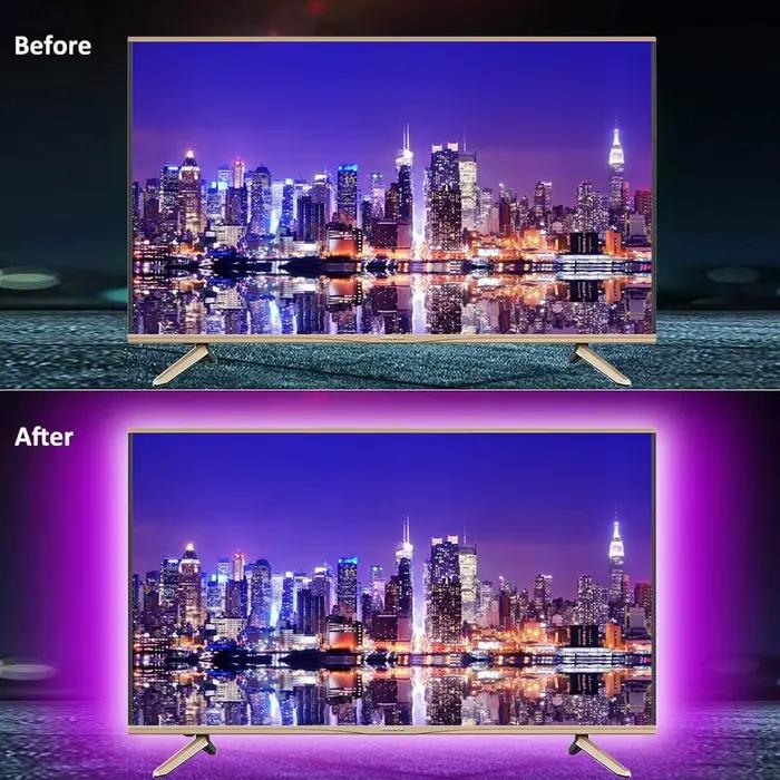 Bande lumineuse LED avec câble USB, lampe flexible, 3 touches de contrôle, 5V, 2835 m, 1m, 2m, 3m, 4