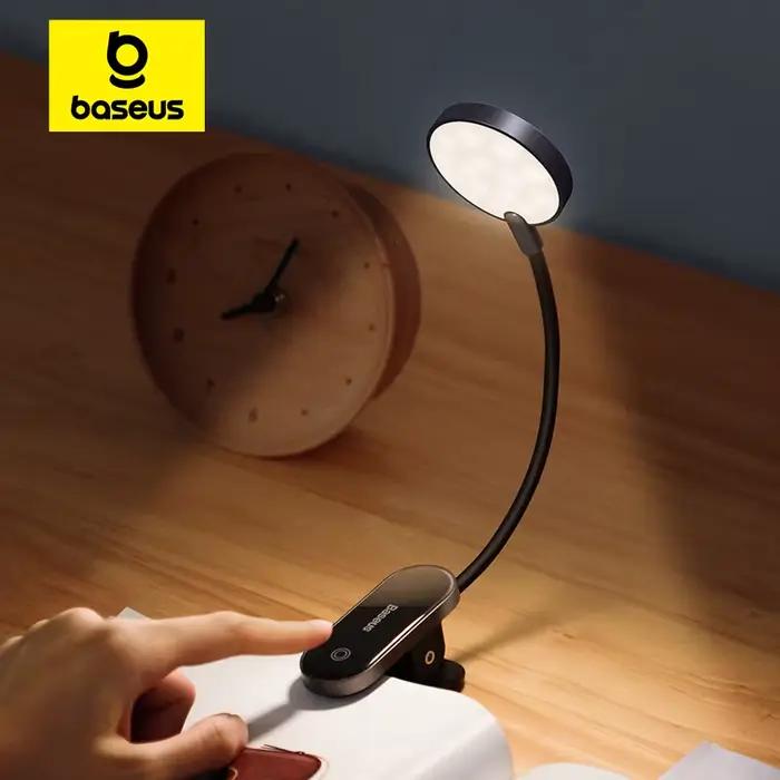 Baseus LED pince lampe de Table réglable en continu sans fil lampe de bureau tactile USB Rechargeabl