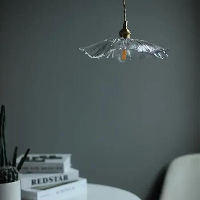 Lampe Suspendue Vintage en Verre à Fleurs, Luminaire Décoratif d'Nik, Idéal pour un Salon, une Chamb