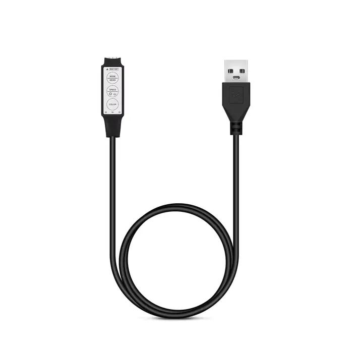 Mini contrôleur de bande lumineuse LED RGB à 3 touches, USB 5V pour bande lumineuse LED RGB, lampe à