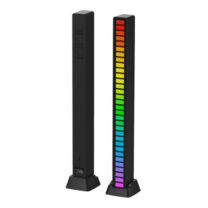 Bande lumineuse LED activée par le rythme de la musique, barre lumineuse RGB pour voiture, lampe d'a