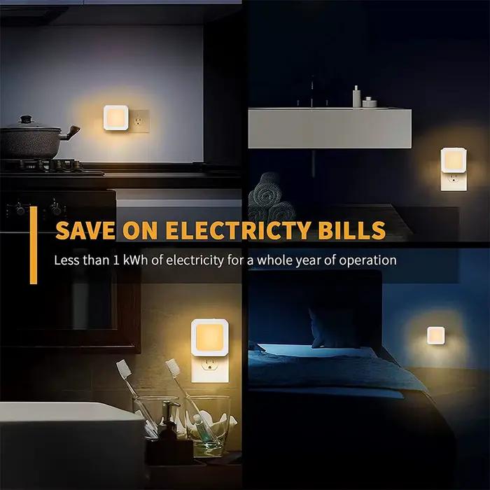 UE US UK Plug in veilleuse pour chambre d'enfants capteur automatique du crépuscule à l'aube LED lam