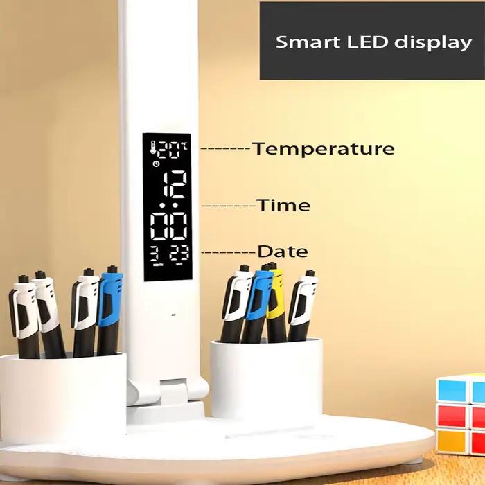 Lampe de Table pliante LED à gradation tactile, Protection des yeux, lampe de bureau à Double tête a