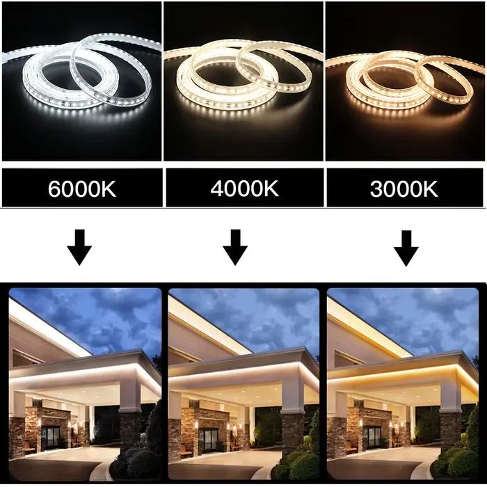 Bande LED étanche 12V 24V DC IP67 blanc naturel 4000K/blanc chaud 120LED s/m 2835 bande Flexible lam