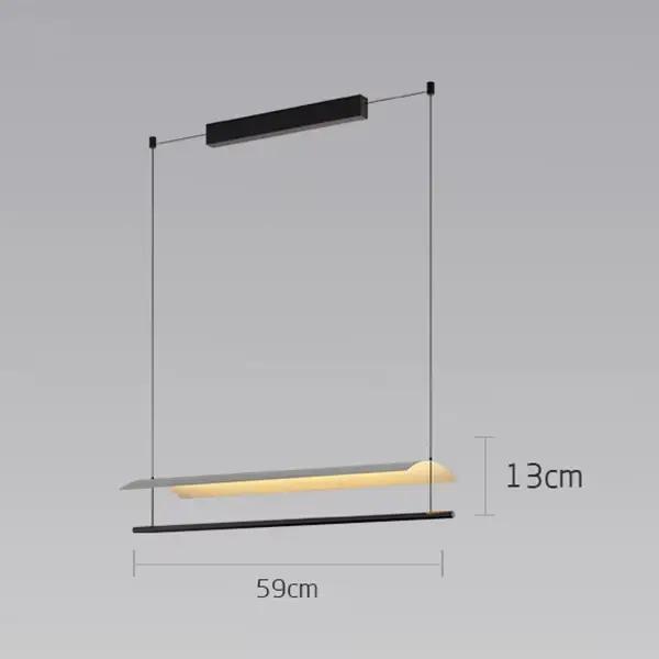 WabiSabi moderne suspension minimaliste longue bande suspension lampe avant-toit acrylique lustre po