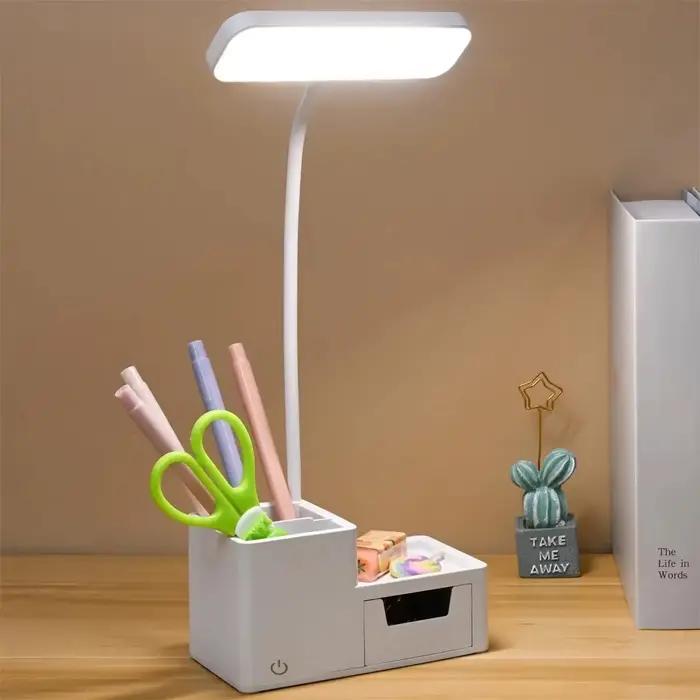 Lampe de Table Pliante Rechargeable à LED Tactile et à Intensité Réglable, Lumière de Lecture USB, P