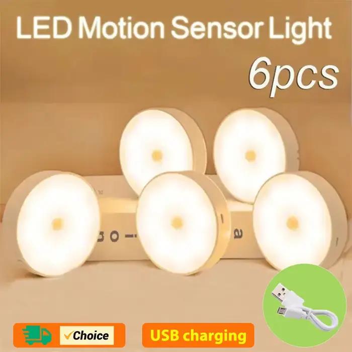 Veilleuse LED à capteur de mouvement PIR, aste par USB, lampe sans fil pour armoire de cuisine, lamp