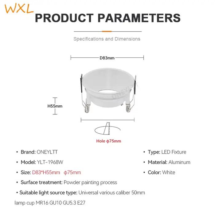 Kit de remplacement de downlight encastré rond GU10, noir MR16, montage de plafonniers, cadre GU5.3,