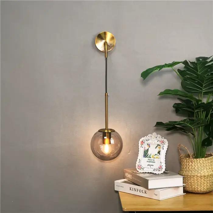Post-moderne Simple mur LED lumière nordique Vintage boule de verre appliques pour chambre escalier 