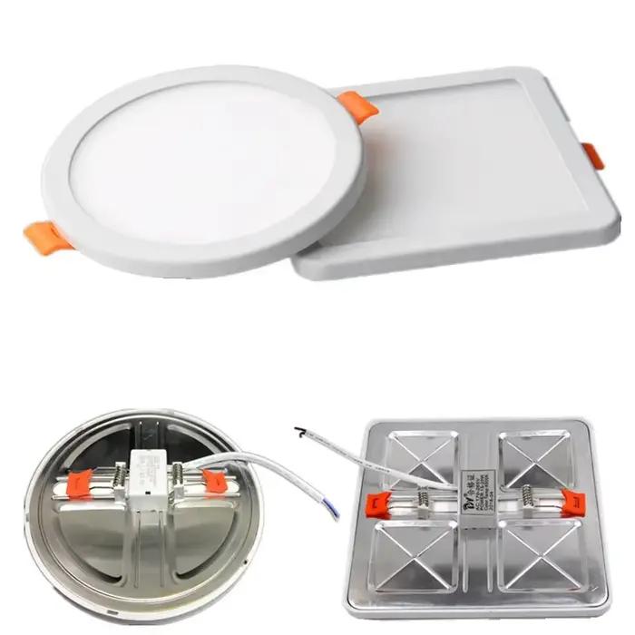 1 pièces AC 85-265V Ultra mince rond/carré panneau lumineux LED 6W 8W 15W 20W en aluminium plafond e