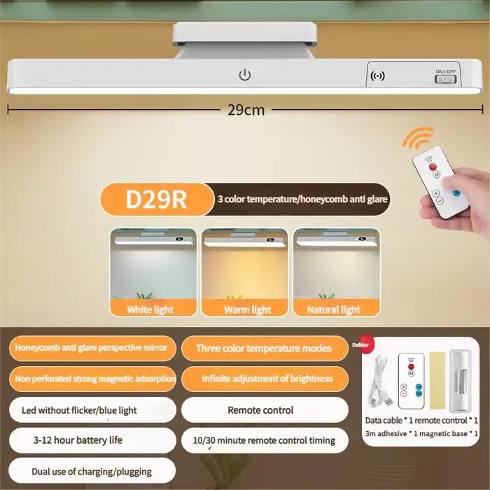 Veilleuse à intensité variable lampe de Table réglable Rechargeable sous l'armoire pour placard chev