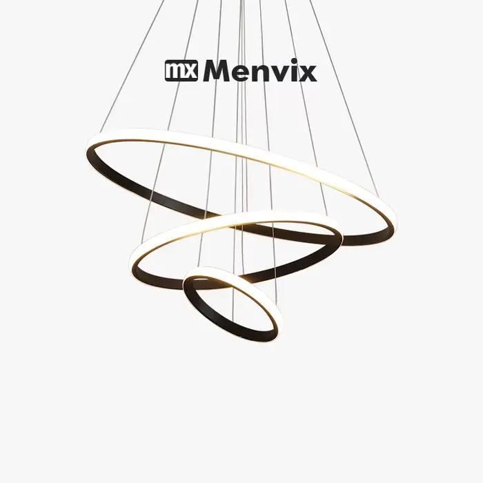 Menvix moderne suspension lampe Led anneaux cercle suspendu lustre blanc Loft salon salle à manger c