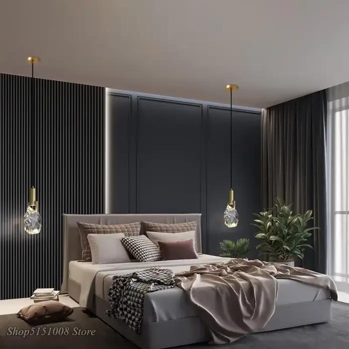 Lampe Led suspendue en cristal au design nordique de luxe, Luminaire décoratif d'intérieur, idéal po