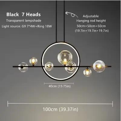 Lustre en verre nordique Suspension plafond Suspension lampe suspendue salon salle à manger cuisine 