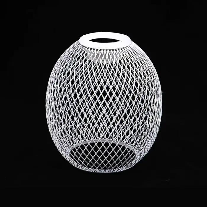 Abat-jour en fer pour lampe suspendue, en forme de boule en maille, créatif et exquis, pour lustre, 
