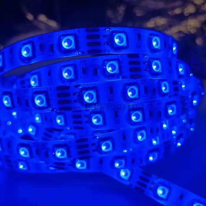 Bande LED 5050 DC 12V 24V RGB blanc chaud 5 mètres bande lumineuse Flexible étanche 60LED/ruban écla